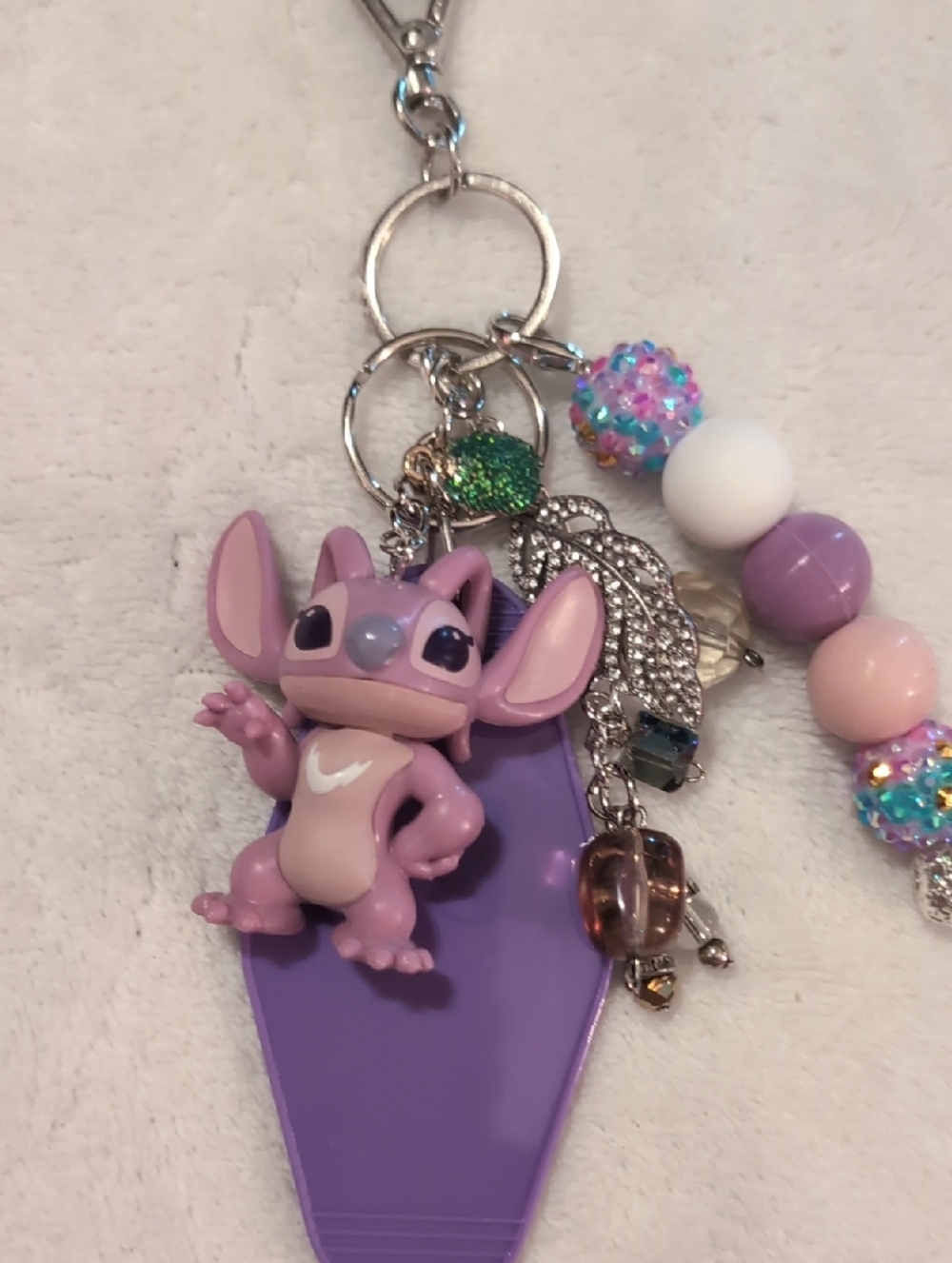 Purple Stitch Cartoon Character Keychain Or Bag Clip  Accessory